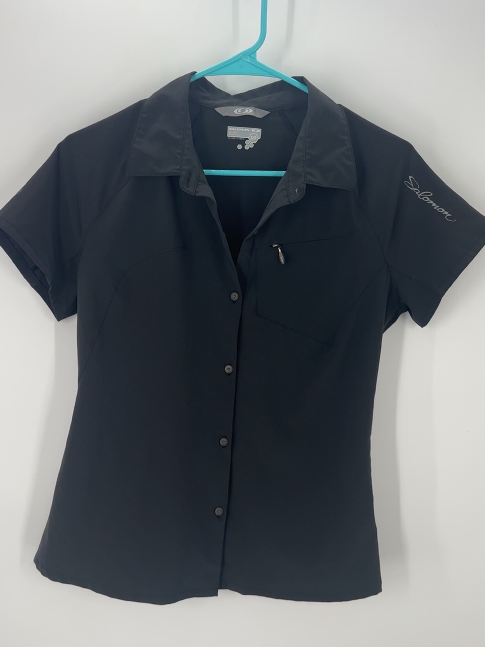 Salomon Black Short-Sleeve Button-Front Outdoor Shirt